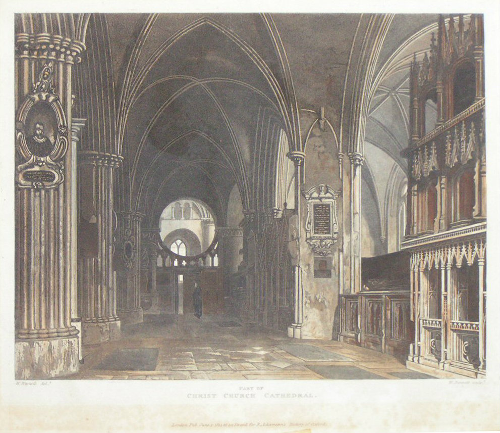 Aquatint - Part of Christ Church Cathedral - Bennett